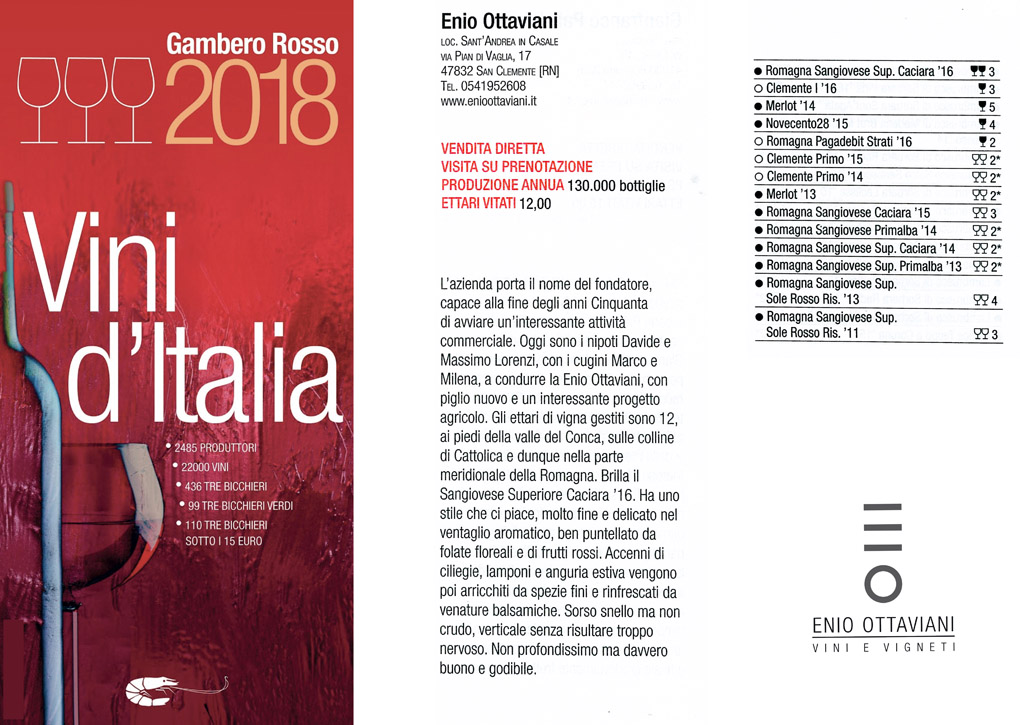 Review By The Guide Gambero Rosso Vini Caciara Clemente Primo